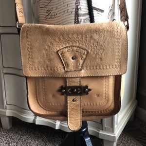 Patricia Nash Tursi Sand Italian Tooled Leather Cross-Body